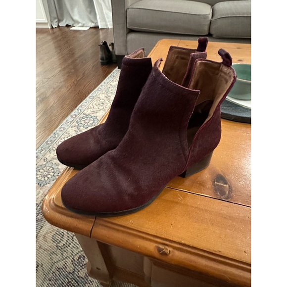 Jeffrey Campbell Ankle Boots Size 38.5 Burgundy - Picture 10 of 10